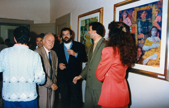 Massa Marittima (GR). Gregorio Rossi e Tommaso Paloscia alla mostra di Remo Squillantini